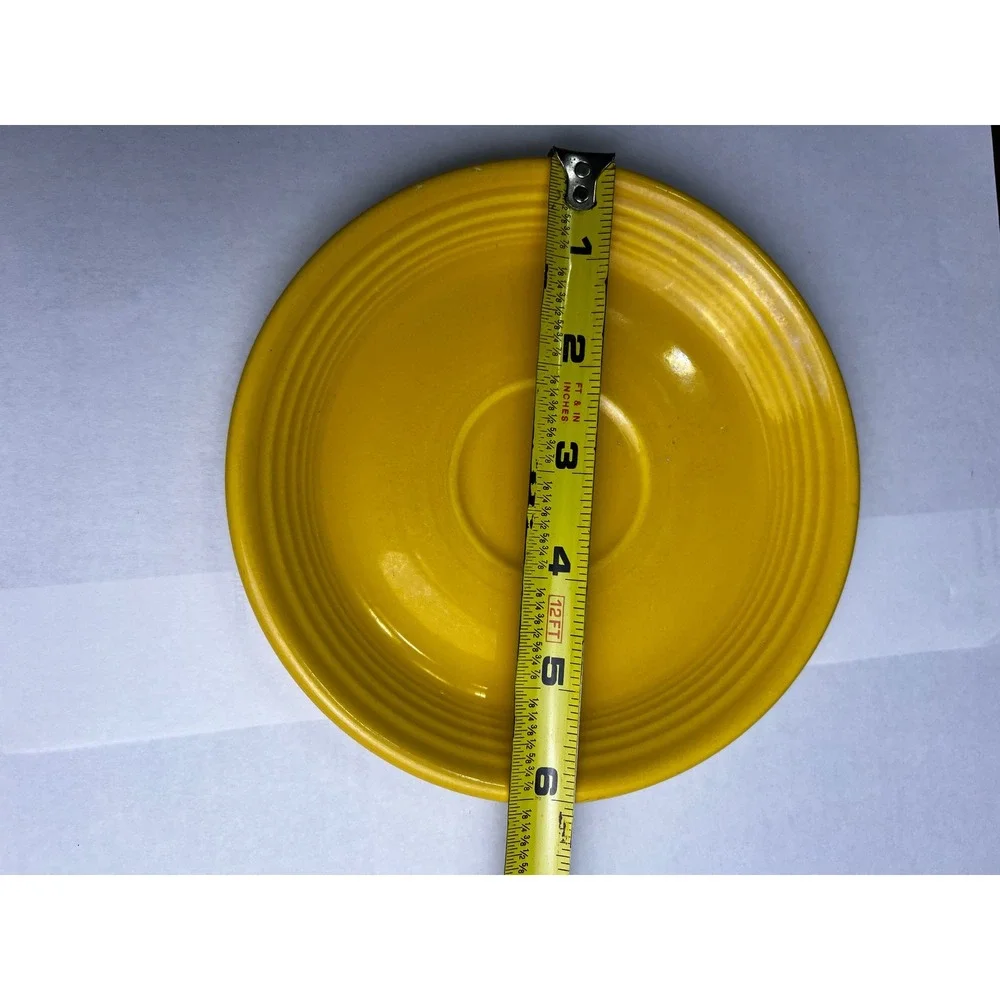 Vintage Genuine Fiesta Ware Yellow Saucer Plate Pottery HLC USA 6.25